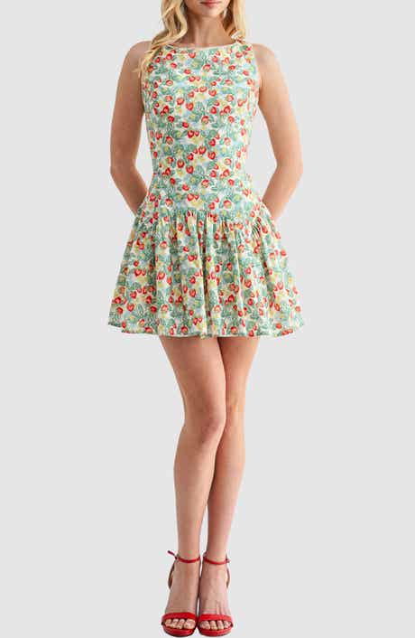 Lush Back Tie Drop Waist Minidress