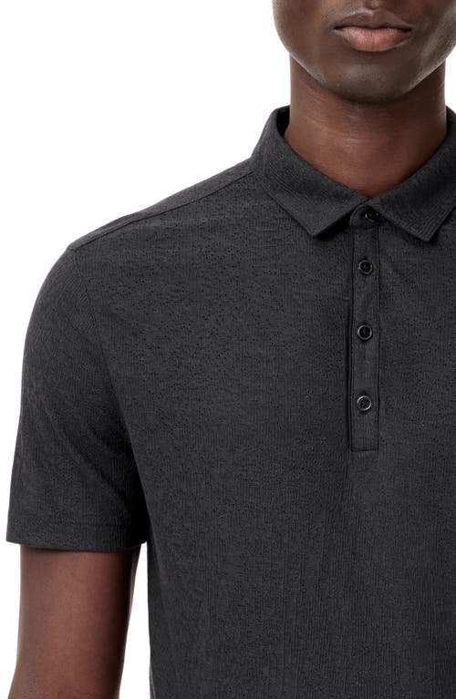 John Varvatos Alvaro Perforated Polo In Black