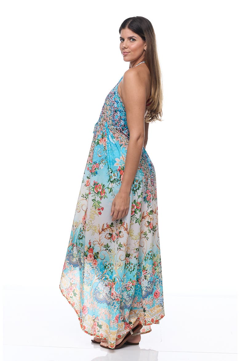 Halter Maxi Dress, Alternate, color, BLUE