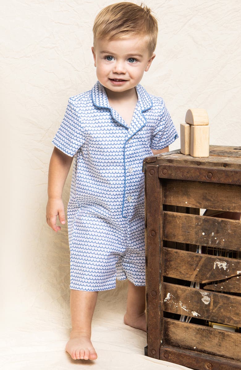 Petite Plume La Mere Classic Romper, Alternate, color, Blue