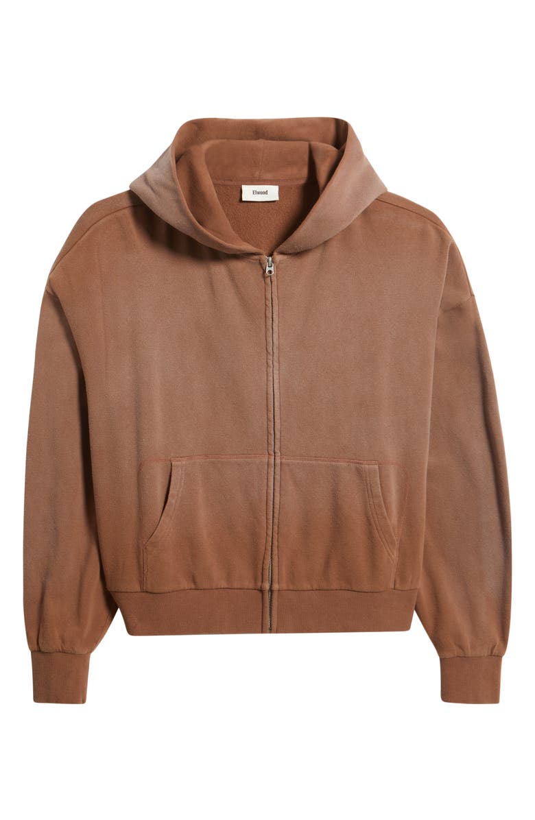 Elwood Beachwood Zip Hoodie, Alternate, color, Brown