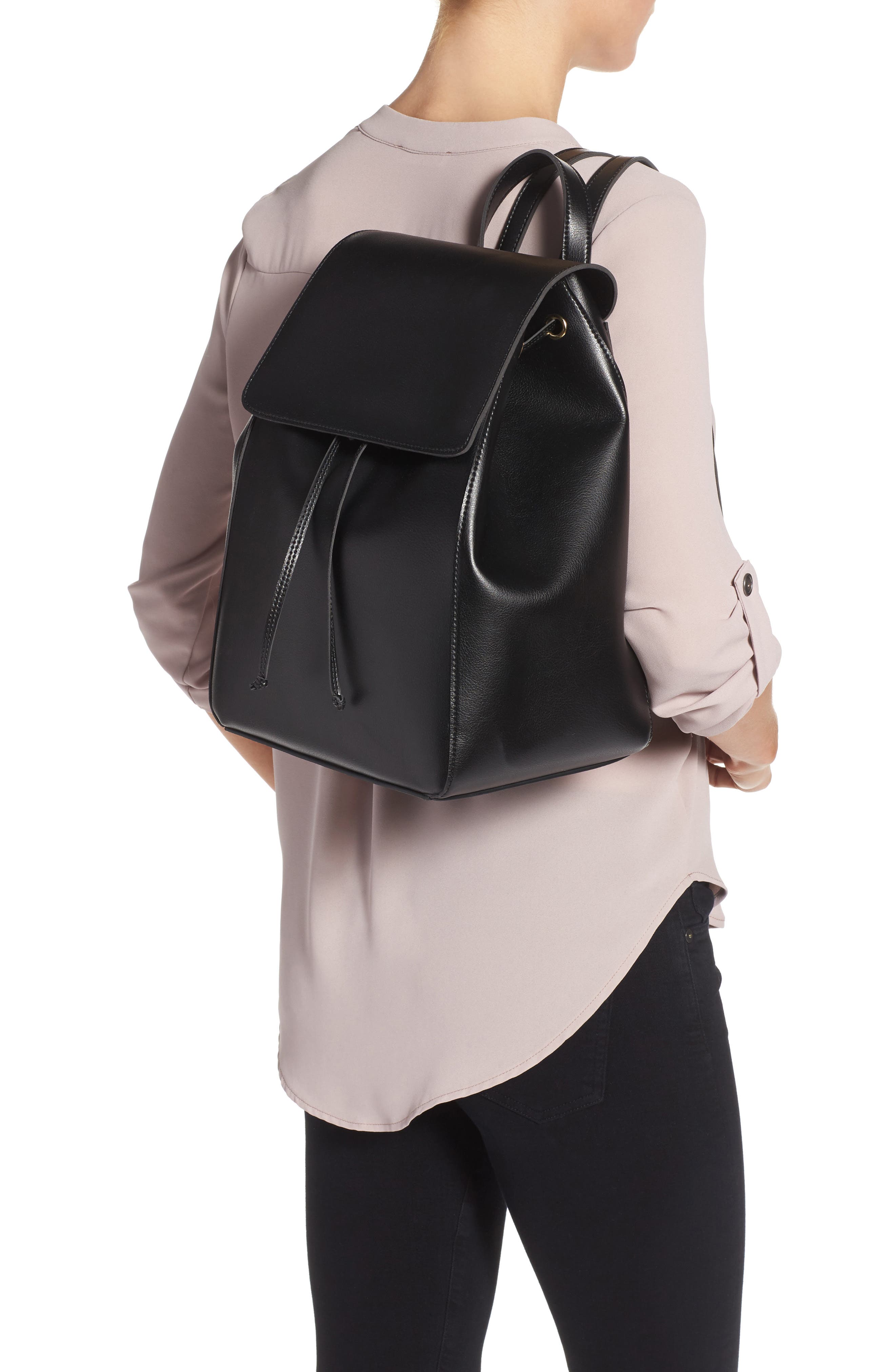 Sole Society Ivan Faux Leather Backpack, Alternate, color, 