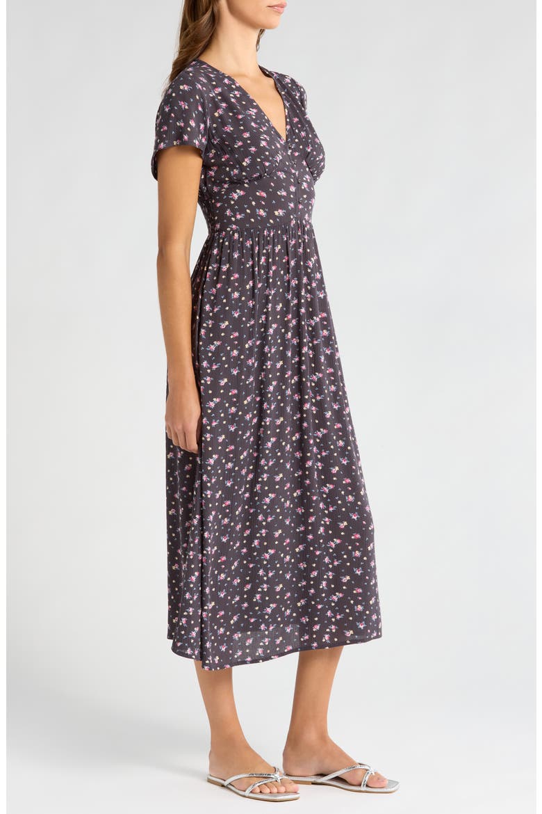 Morning Sky Floral Print Maxi Dress, Alternate, color, BLACK SANDS