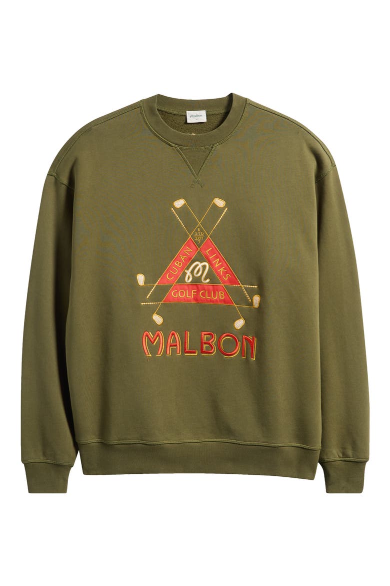 Trinity Embroidered Cotton Sweatshirt, Alternate, color, CHIVE