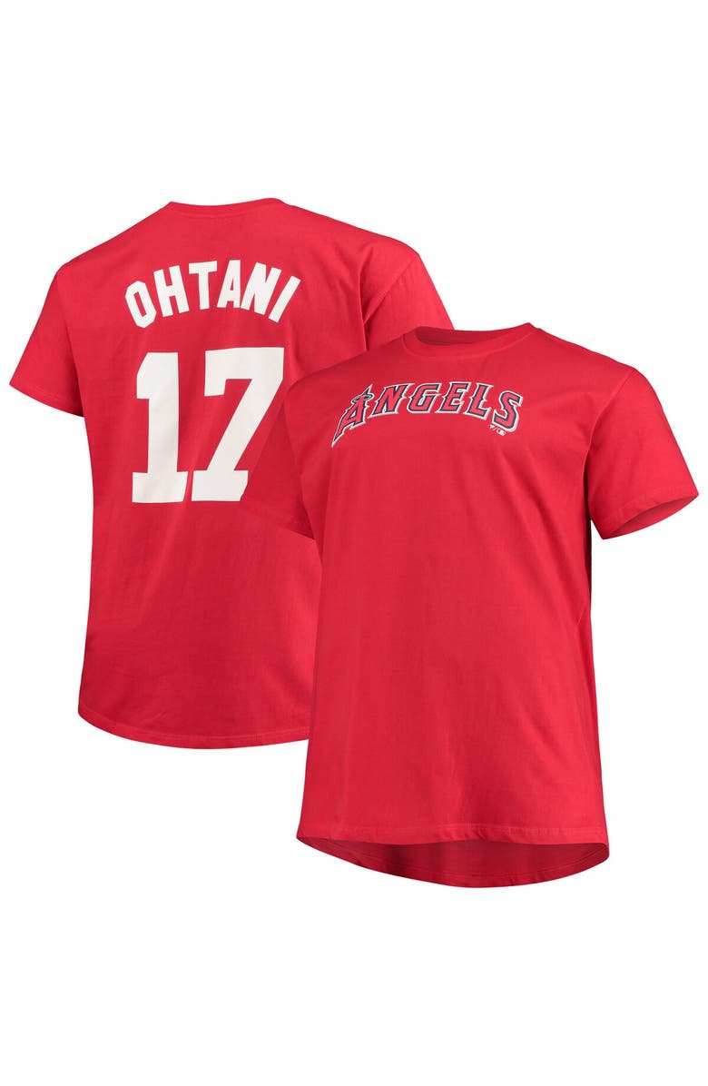 PROFILE Men's Shohei Ohtani Red Los Angeles Angels Big & Tall Name & Number T-Shirt, Main, color, 