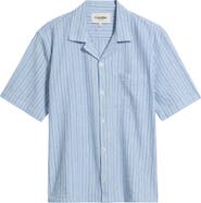 Corridor Stripe Cotton & Linen Camp Shirt