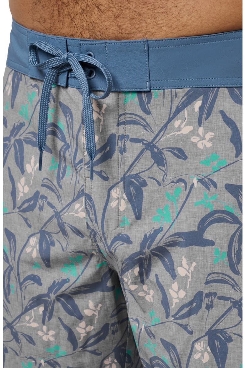 Relationship Status Floral Board Shorts, Alternate, color, HEATHER GREY