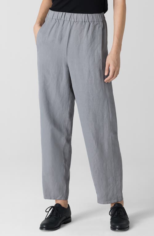 Eileen Fisher Silk Straight Ankle Pants In Greystone