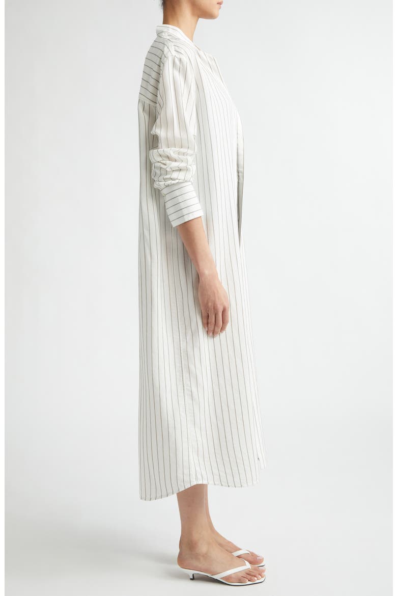 Stripe Long Sleeve Tunic Shirtdress, Alternate, color, WHITE/ OYSTER