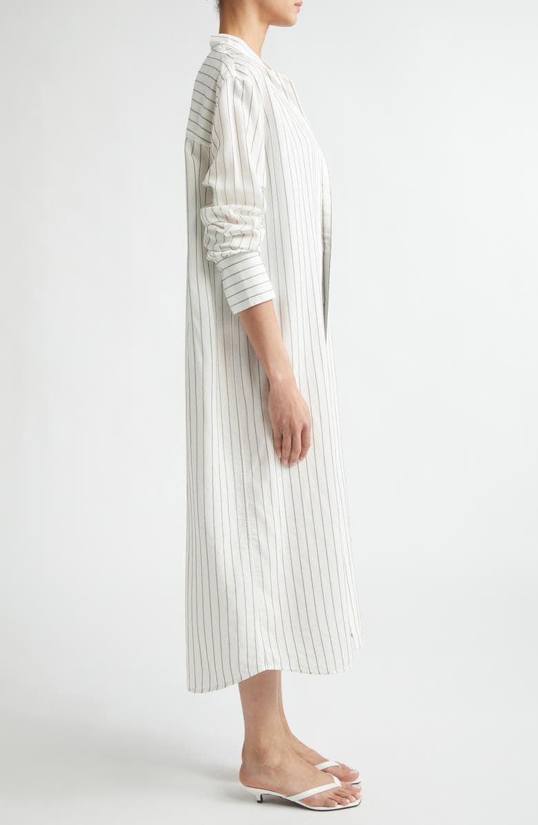 TOTEME Stripe Long Sleeve Tunic Shirtdress, Alternate, color, White/ Oyster