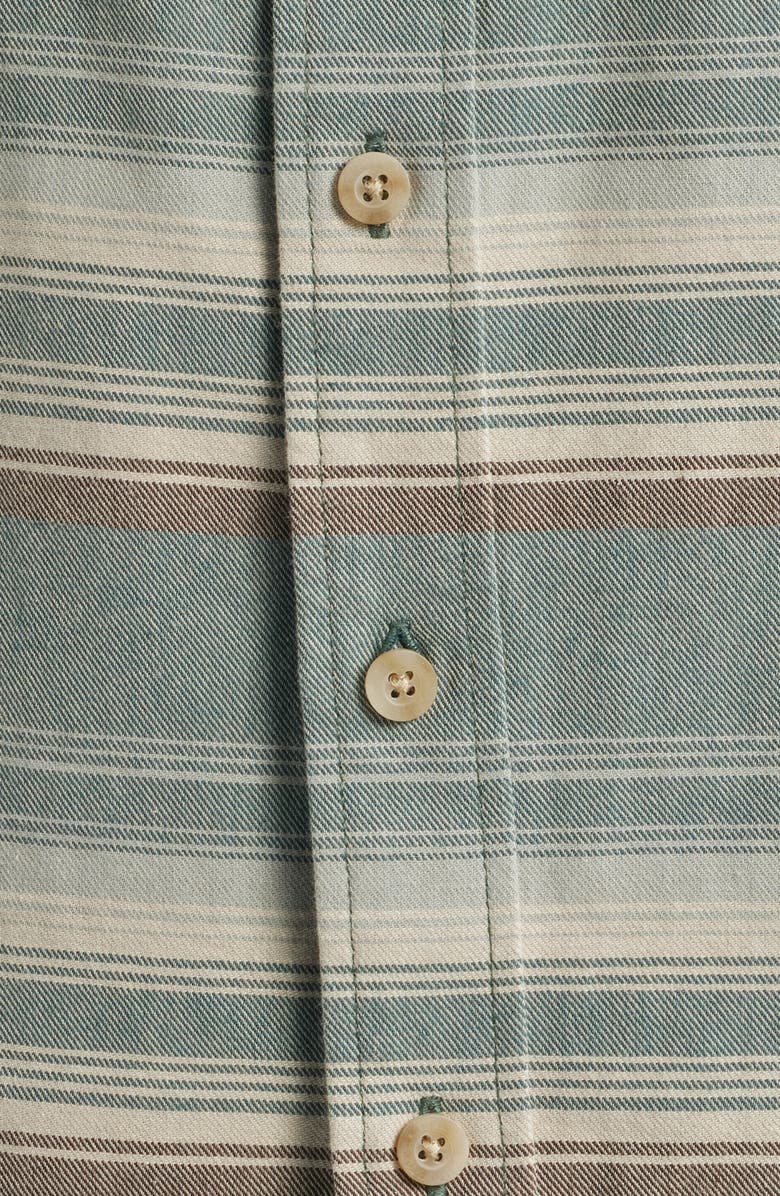 Pendleton Beach Shack Stripe Brushed Cotton Button-Up Shirt, Alternate, color, Teal Stripe