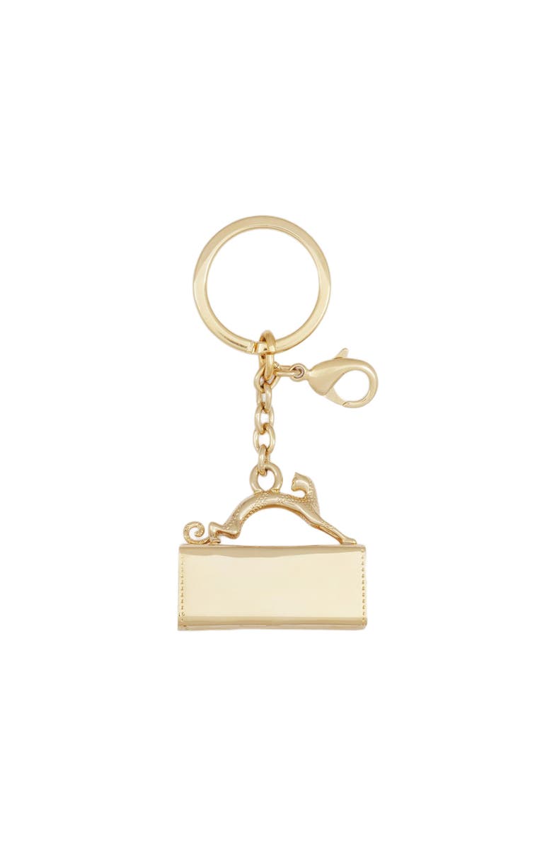 Lanvin PENCIL CAT BRASS KEY RING, Alternate, color, 