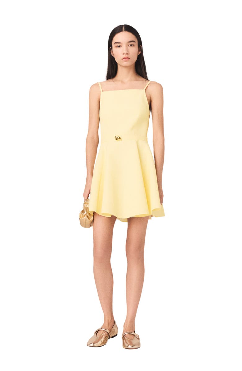 maje Strappy flared dress, Main, color, Pale Yellow