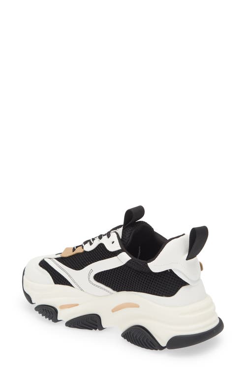 Steve Madden Possession Multi Panel Chunky Sneakers In Tan Mix In Black/tan