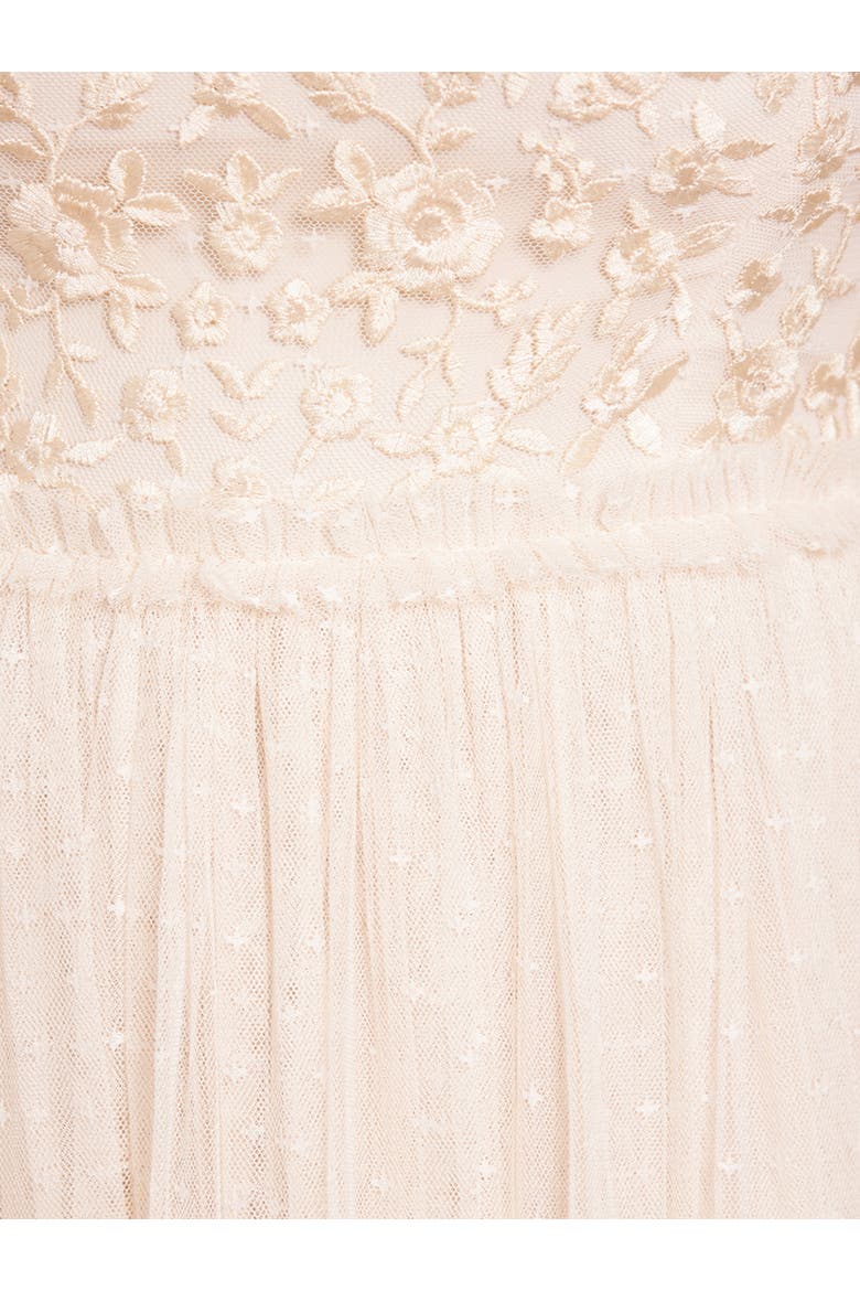 Midsummer Lace Off Shoulder Ankle Gown, Alternate, color, Cream