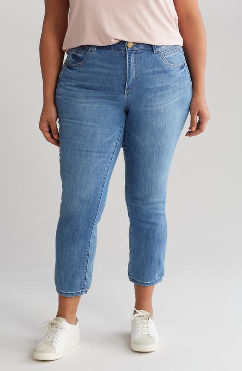 High Waist Ankle Skinny Jeans (Plus)