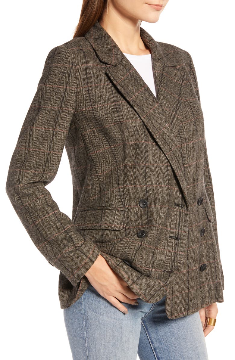 Treasure & Bond Plaid Double Breasted Blazer, Alternate, color, 