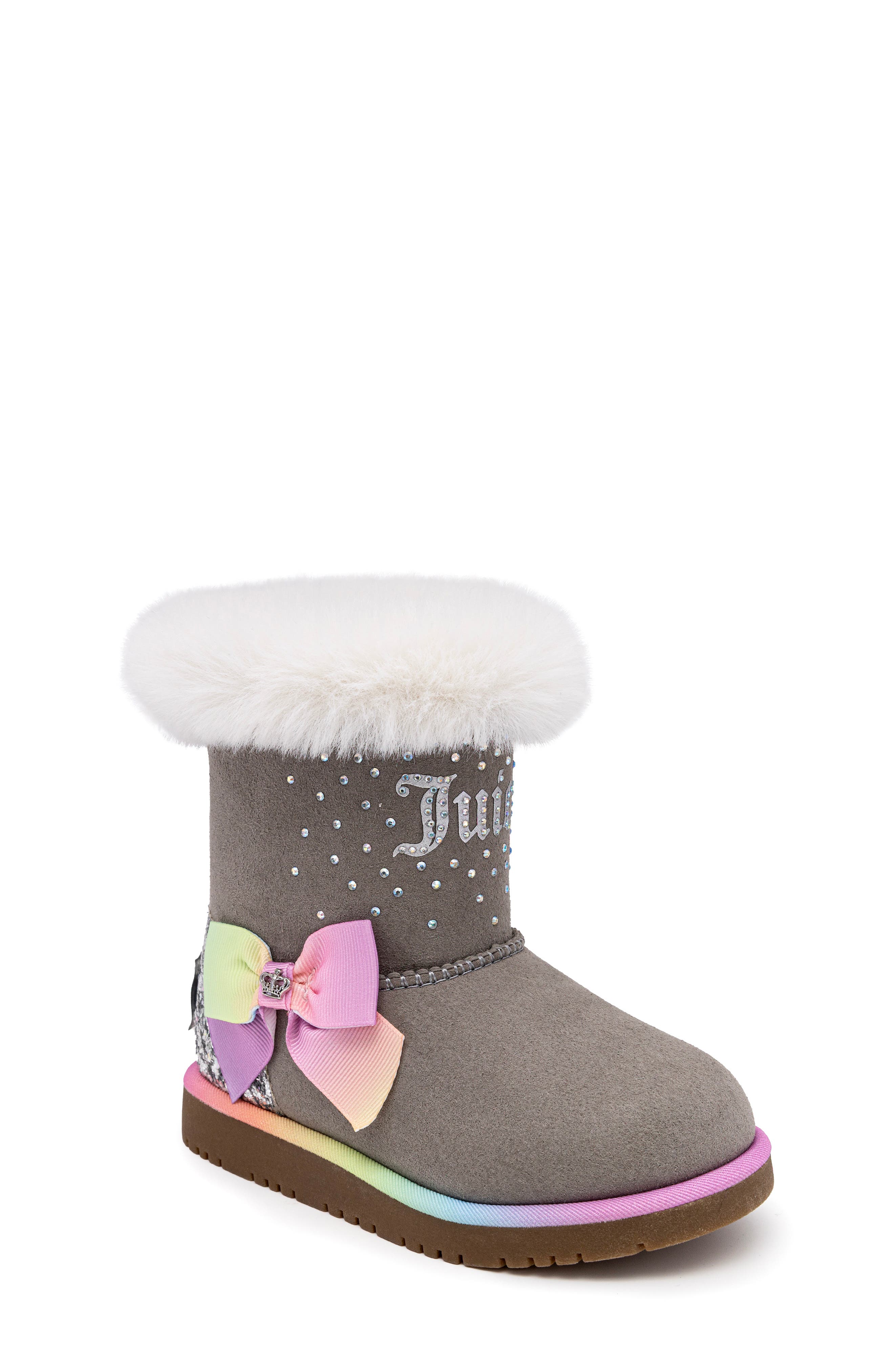 Juicy Couture Kids' Cozy Boot with Faux Fur Trim, Main, color, 
