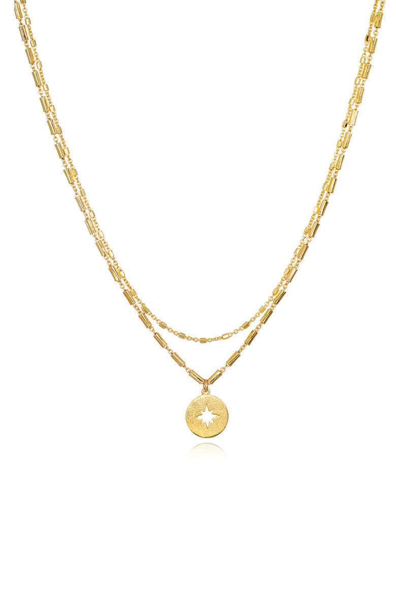 Amelia Rose North Star Layered Pendant Necklace, Main, color, 