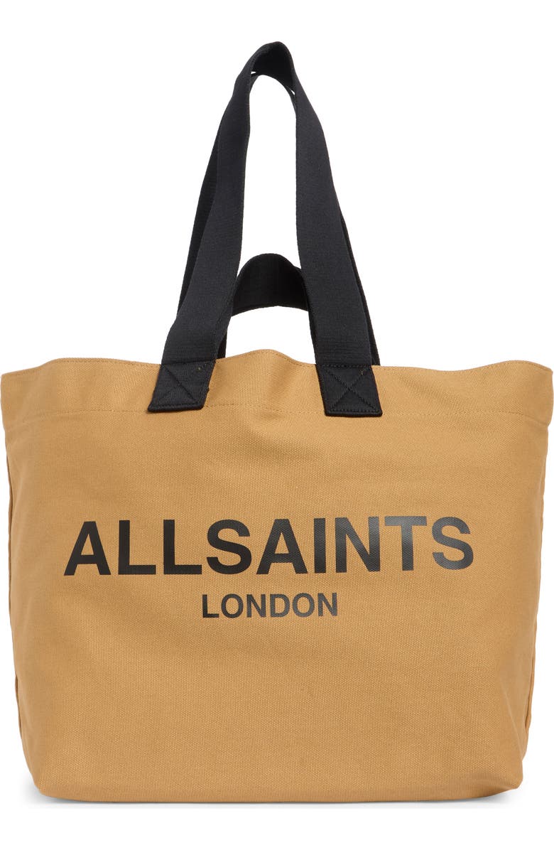 AllSaints Acari Canvas Tote Bag, Main, color, Palisade Tan