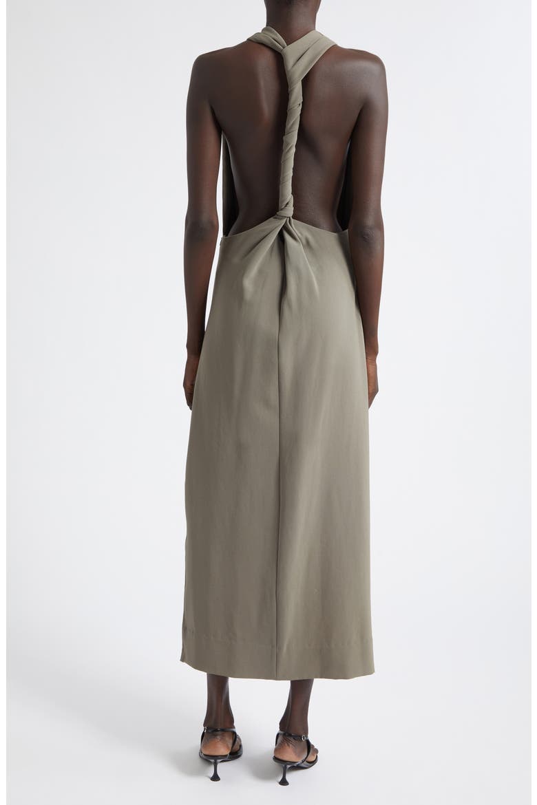 Selena Twist Back Matte Double Crepe Column Dress, Alternate, color, WOOD