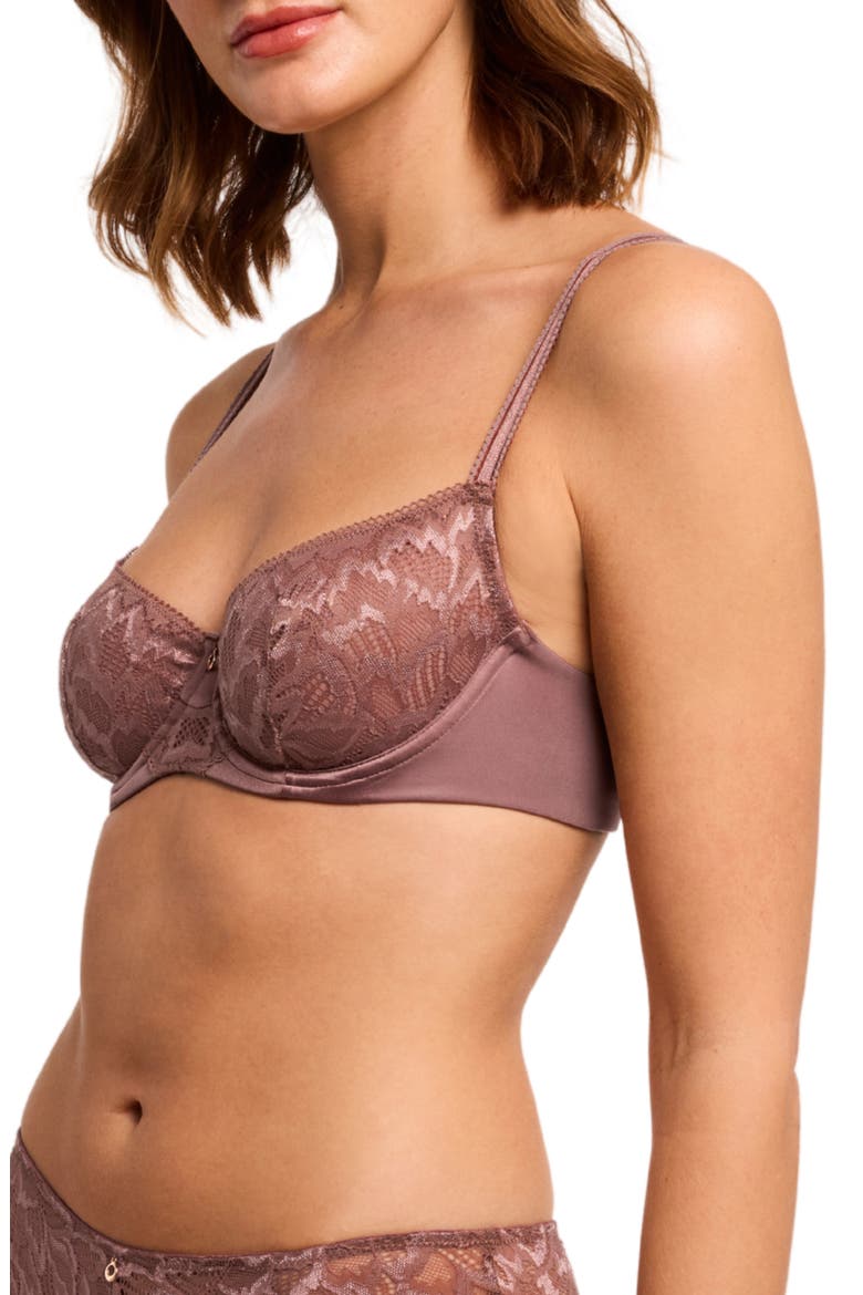 Metallic Flirt Underwire Lace Demi Bra, Alternate, color, WOODROSE