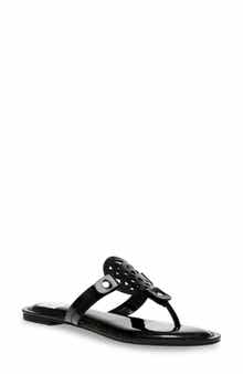Gotie Laser Cut Studded Thong Sandal