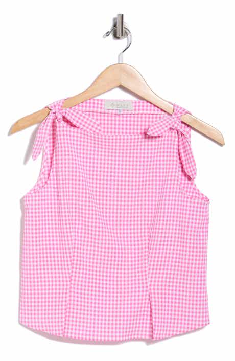 WAYF Gingham Tie Shoulder Tank