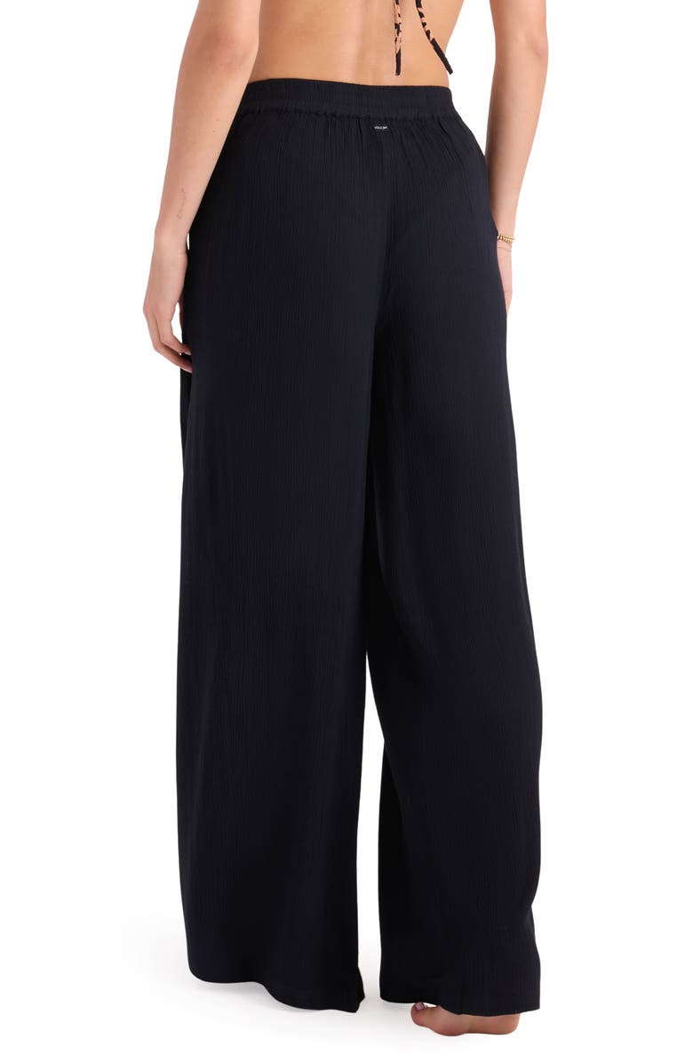 Volcom Stoneshine Junki Wide Leg Cover-Up Pants, Alternate, color, Black