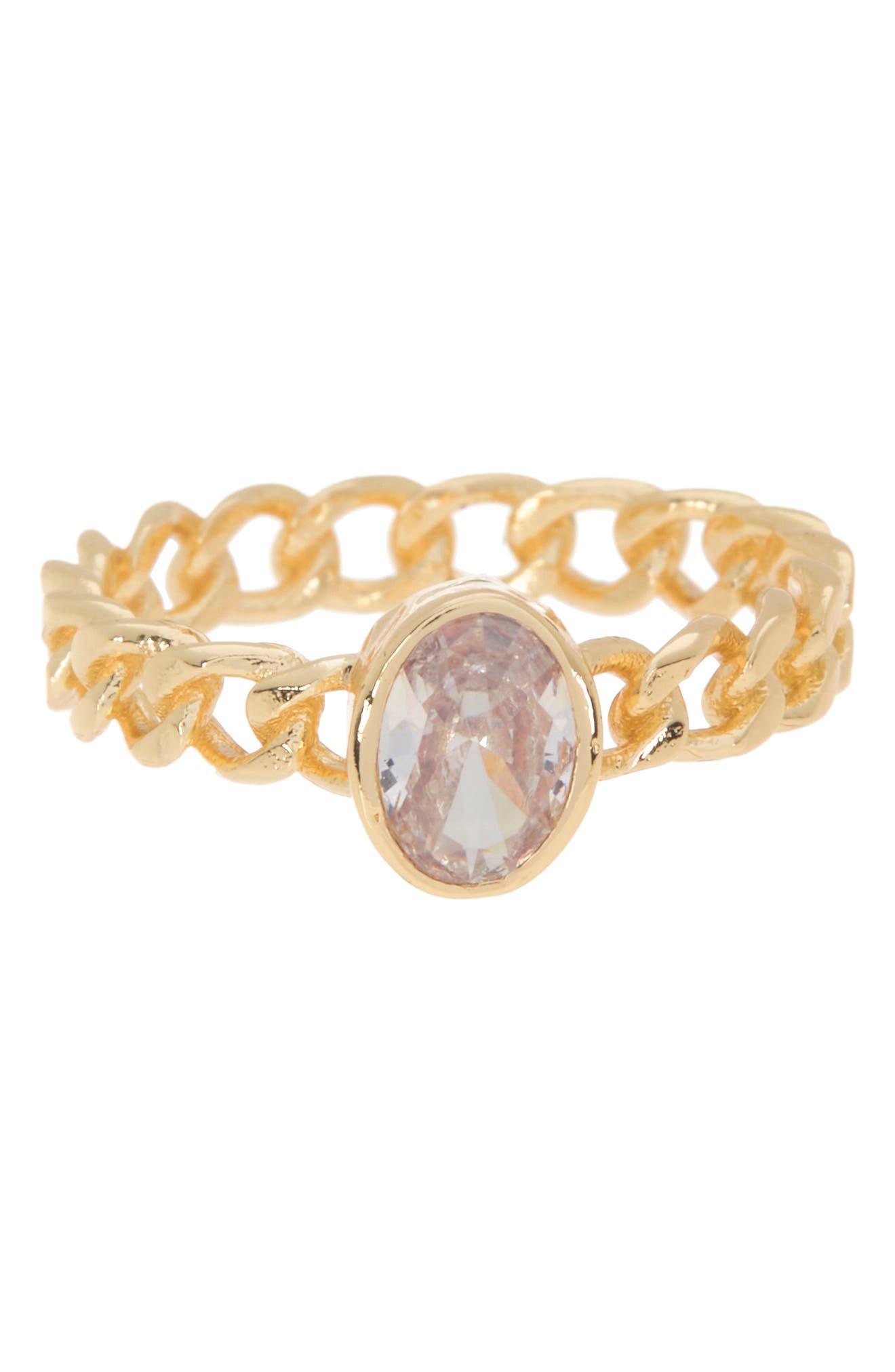 NORDSTROM RACK Chain Link CZ Stone Ring (Women) | Nordstromrack