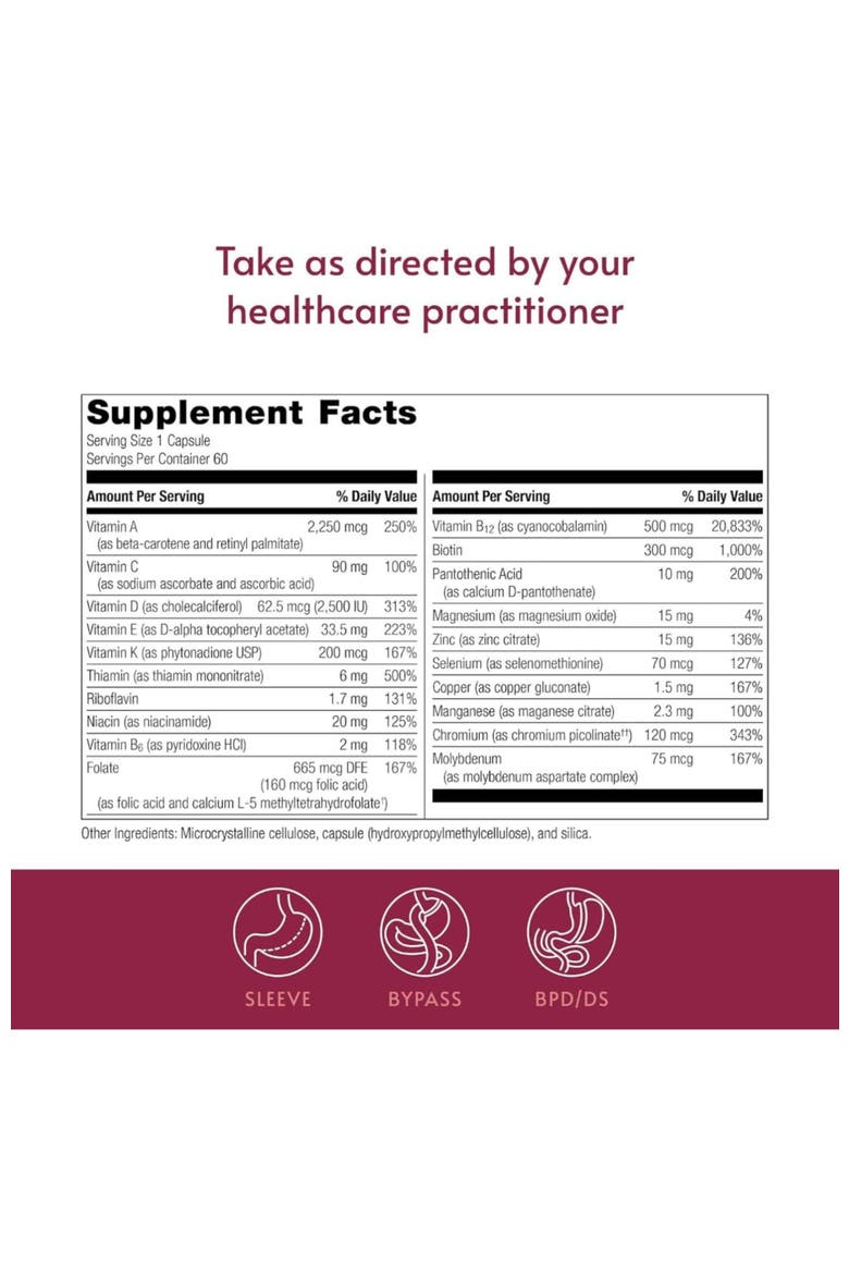 High Potency ADEK Multi Multivitamin Supplement 60 Capsules, Alternate, color, None