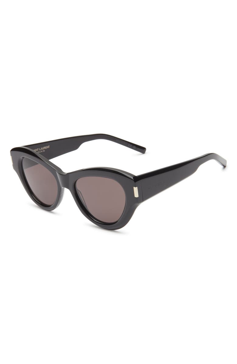 Saint Laurent 51mm Cat Eye Sunglasses, Alternate, color, Black Black Black