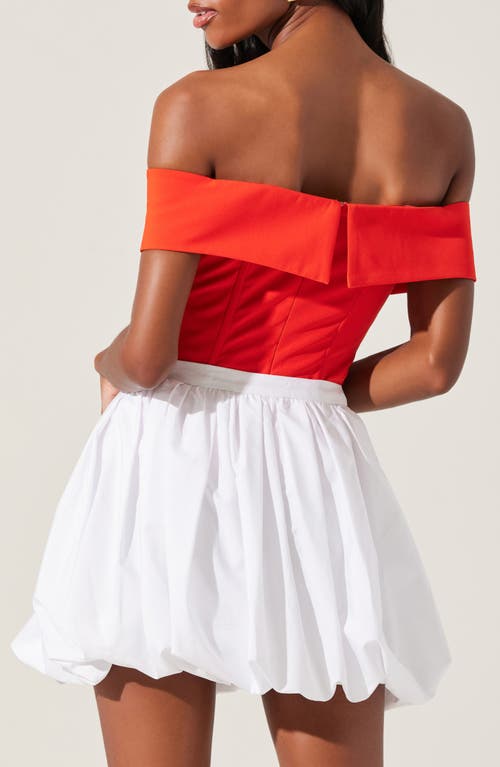 Astr The Label Telayna Off The Shoulder Top In Orange Red