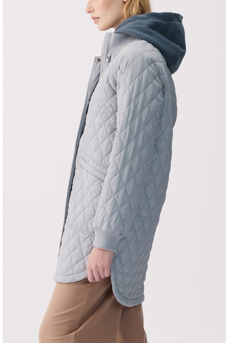 Sophie Quilted Longline Bomber Jacket, Alternate, color, STEEL