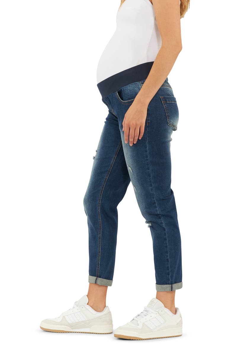 Ripe Maternity Baxter Boyfriend Jean, Alternate, color, Indigo Fade
