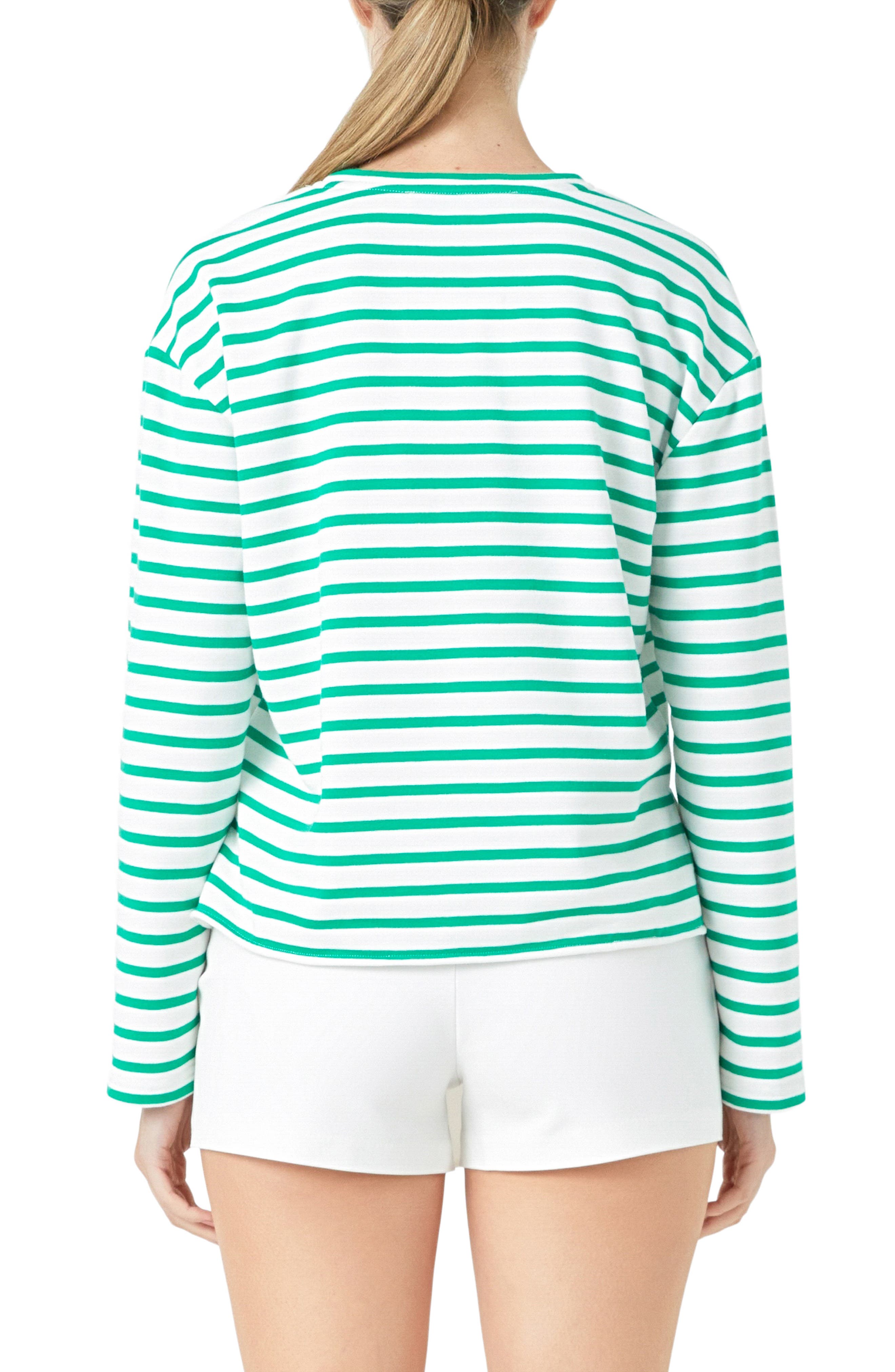 Lueur Stripe Long Sleeve Knit Top - image 4