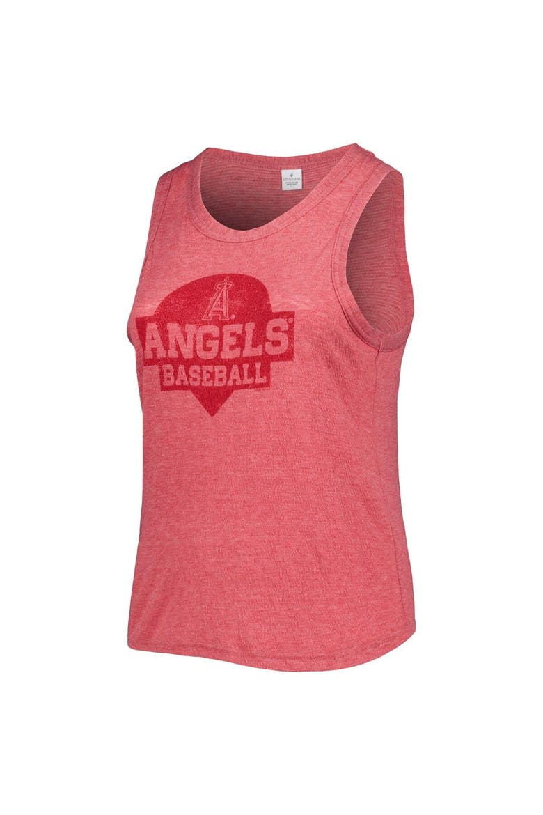 Women's Soft as a Grape Red Los Angeles Angels Plus Size High Neck Tri-Blend Tank Top, Alternate, color, Red