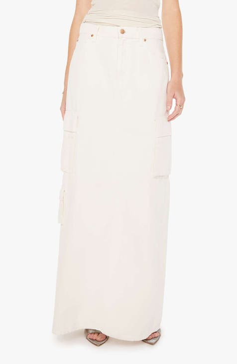 The Fun Dip Denim Cargo Maxi Skirt