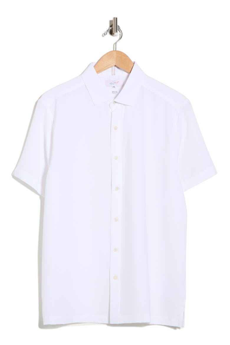 Seersucker Short Sleeve Button-Up Shirt, Alternate, color, WHITE