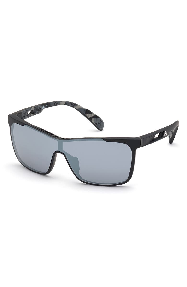 adidas Shield Sunglasses, Alternate, color, Matte Black / Smoke Mirror