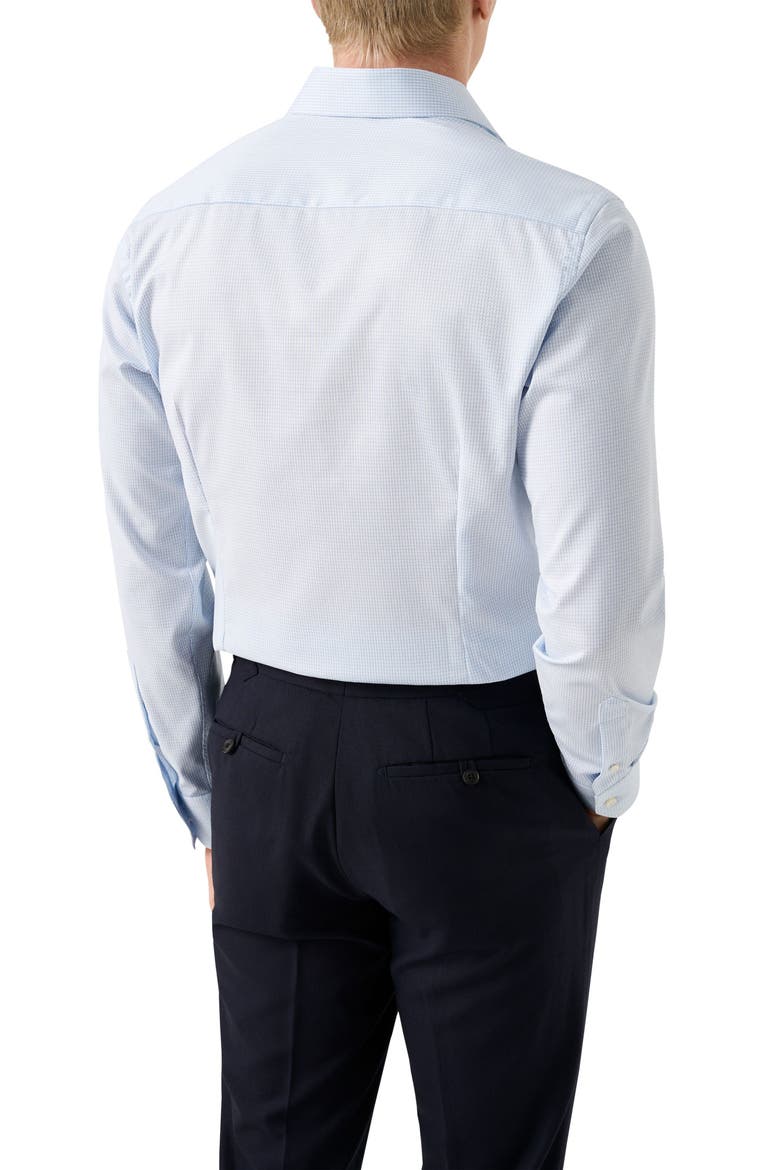 Slim Fit Microcheck Cotton Dress Shirt, Alternate, color, LIGHT BLUE