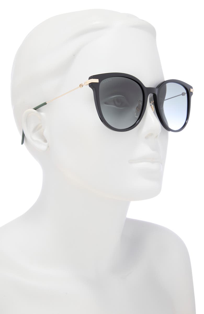 Gucci 56mm Square Sunglasses, Alternate, color, Black Gold Grey