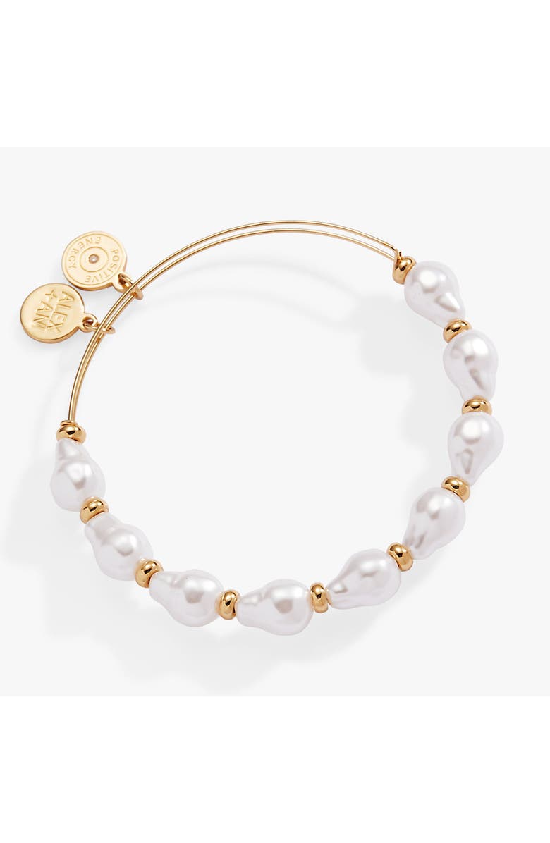Alex and Ani Baroque Pearl Beaded Bangle Bracelet, Main, color, 