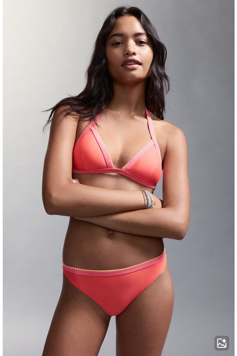 Embroidered Two-Piece Swimsuit, Alternate, color, CORAL RED