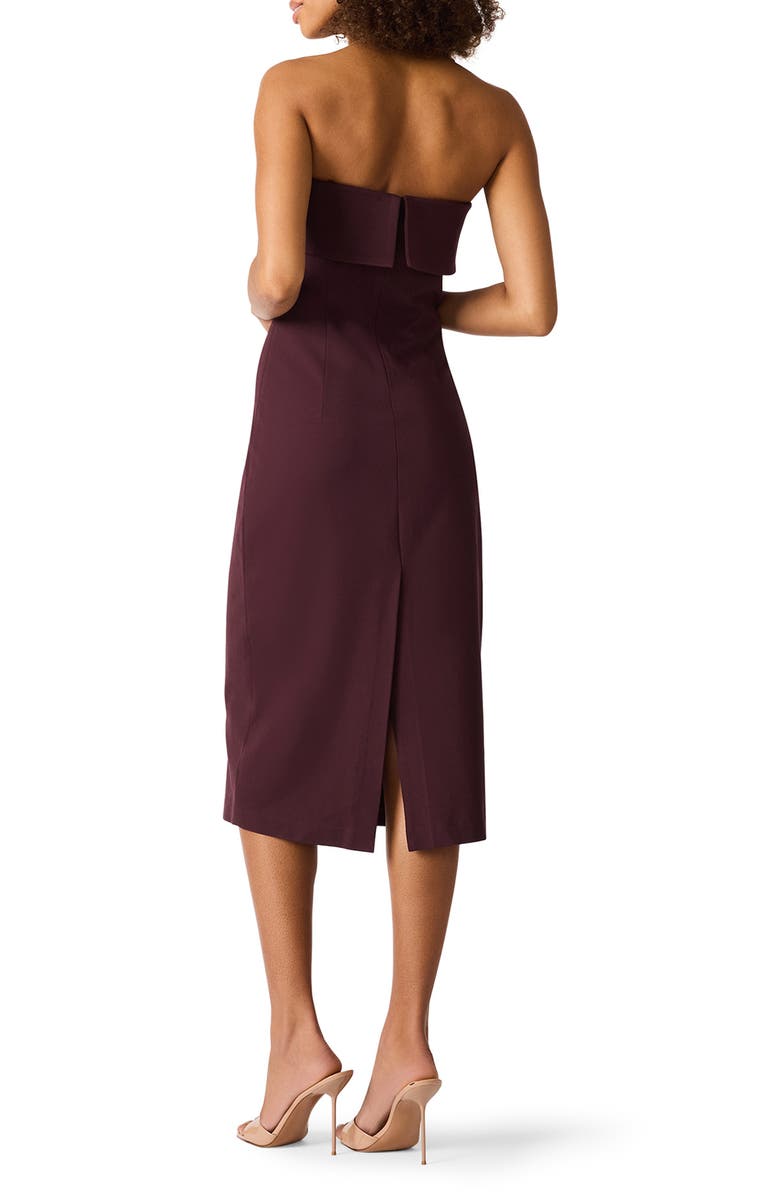 Steve Madden Roslynn Strapless Midi Dress, Alternate, color, Chocolate