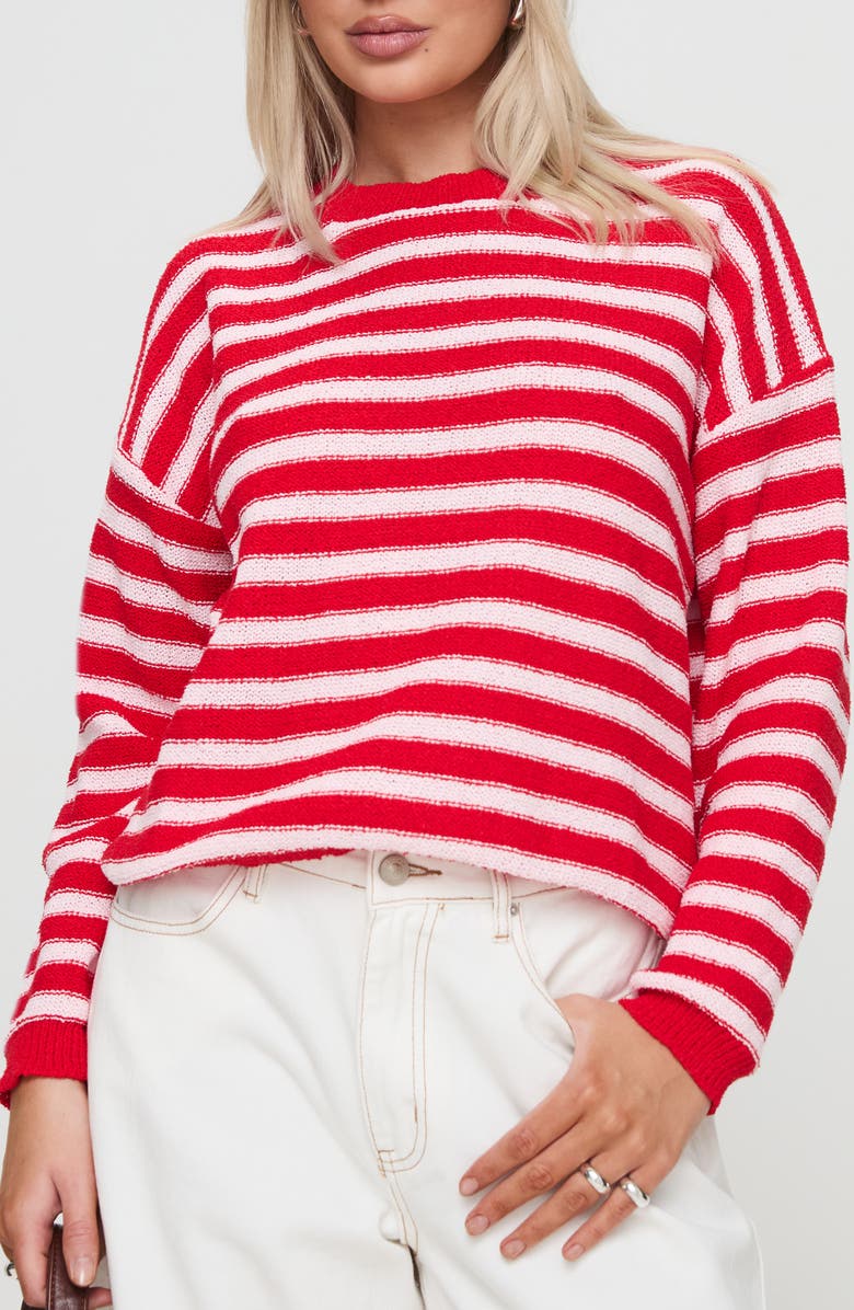 Princess Polly Stripe Sweater, Main, color, 