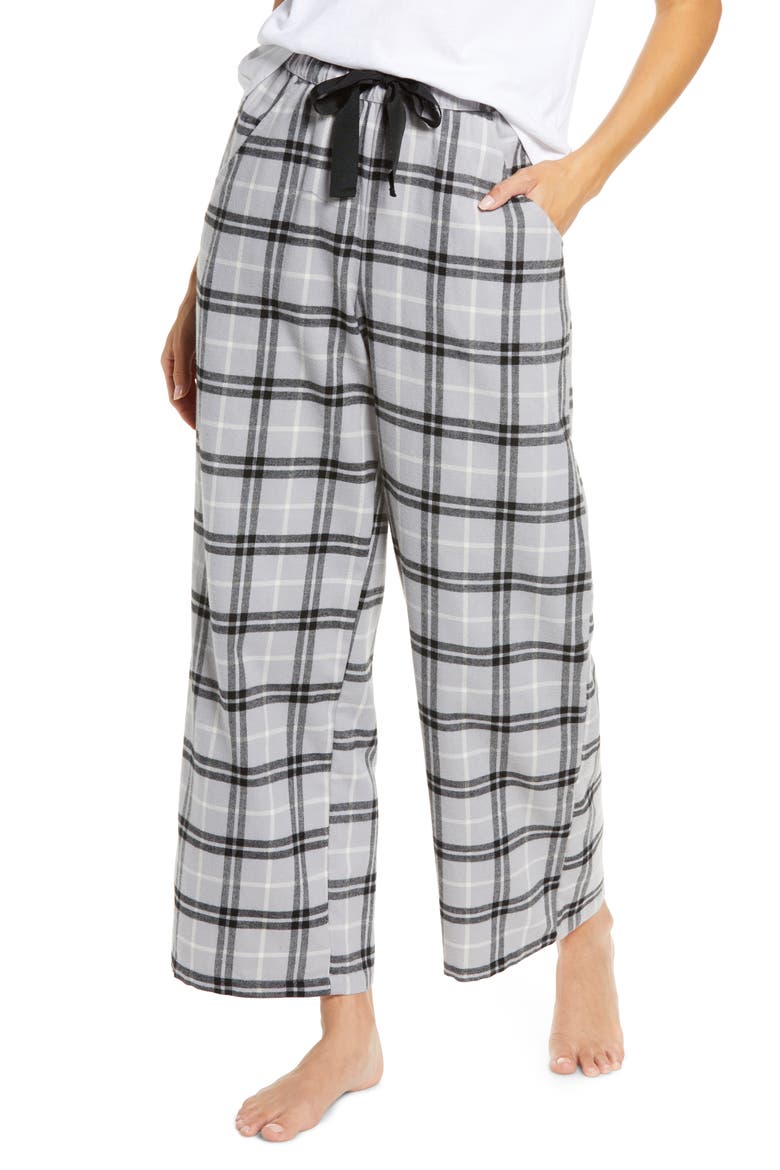 Flannel Pajama Pants, Main, color, GREY SLEET LAWSON PLAID