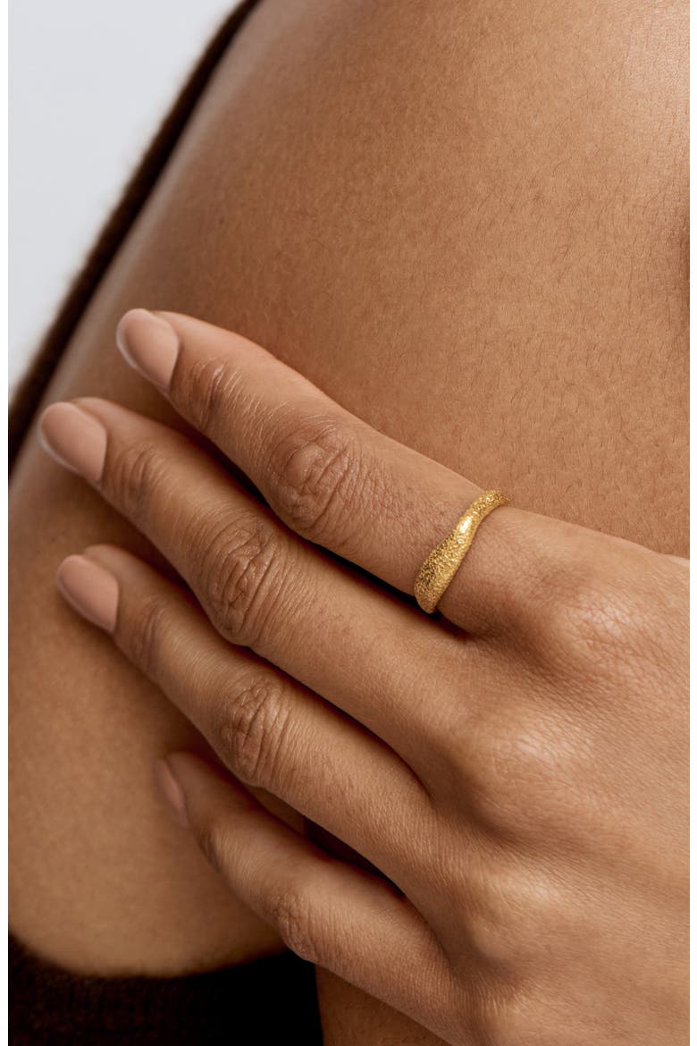 Antica Texture Stacking Ring, Alternate, color, 18CT GOLD VERMEIL