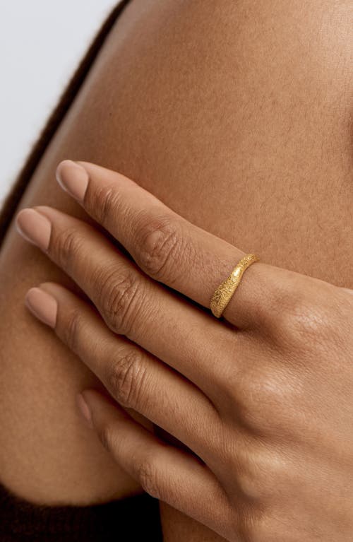 Monica Vinader Womens Antica Textured 18ct Yellow Gold Vermeil Stacking Ring In Gold