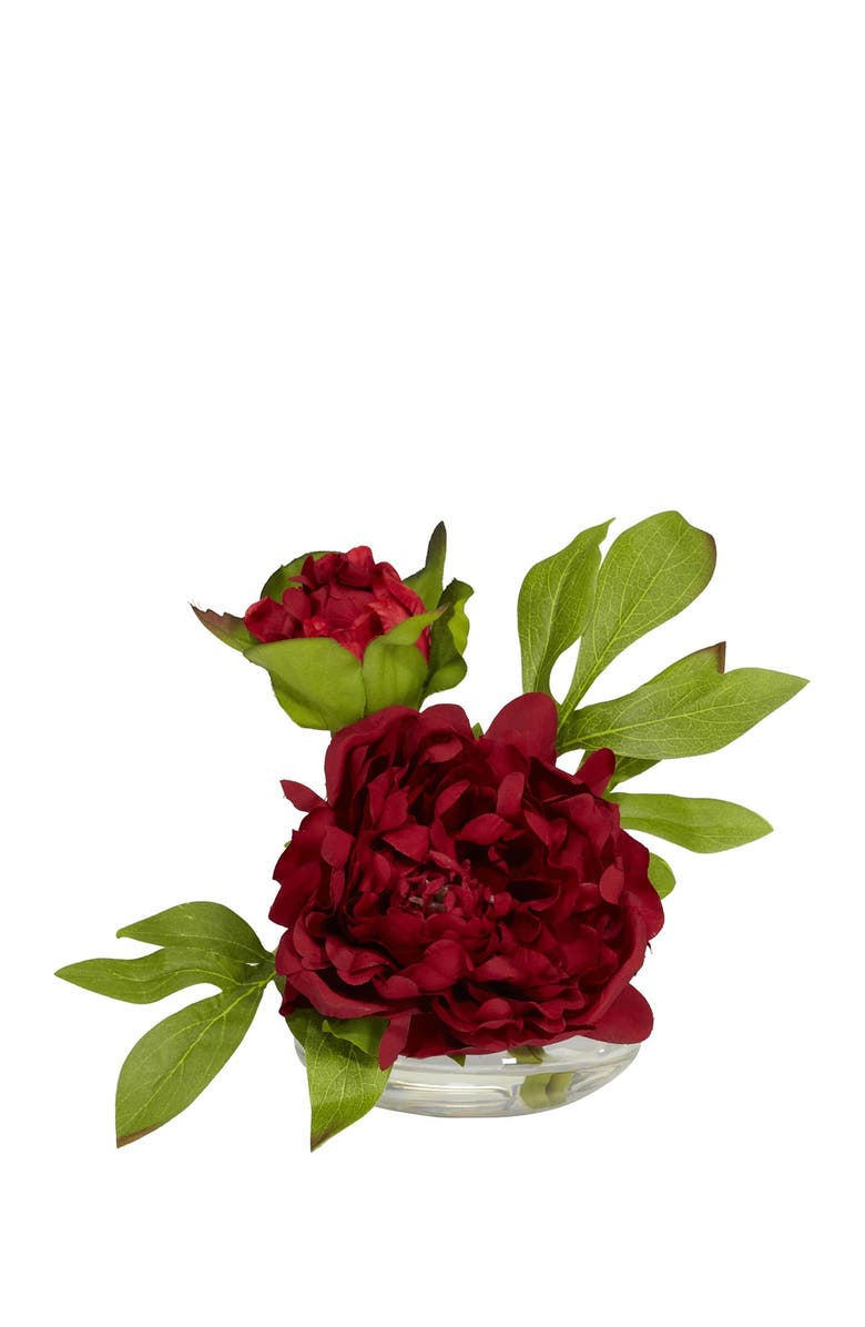 NEARLY NATURAL Peony Arrangement in Glass Vase - Set of 3, Alternate, color,